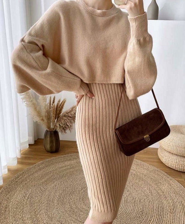 Emily Knitted Sweater& Elegant Dress