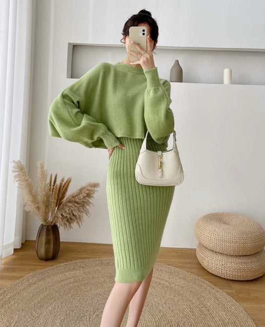Emily Knitted Sweater& Elegant Dress