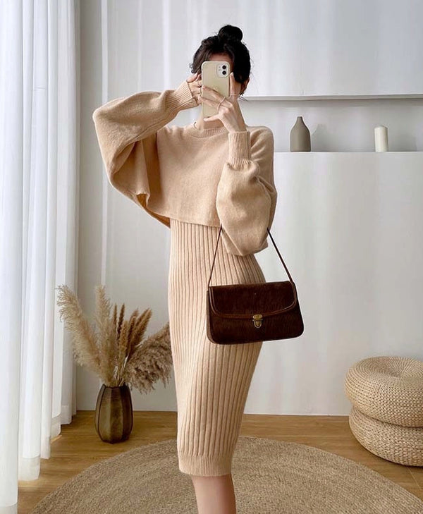 Emily Knitted Sweater& Elegant Dress