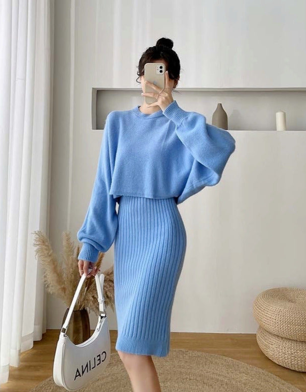 Emily Knitted Sweater& Elegant Dress