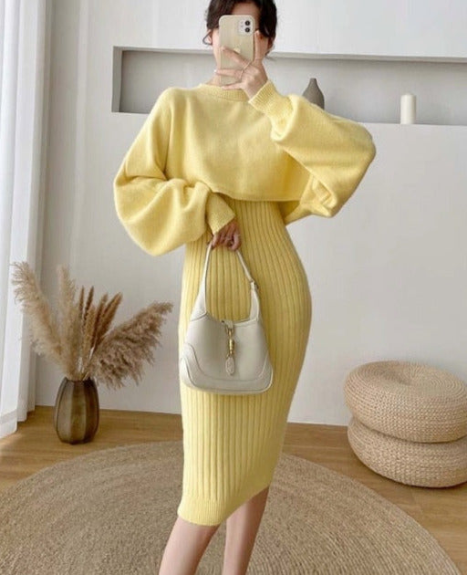 Emily Knitted Sweater& Elegant Dress