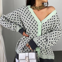 Multi-color Knitted Cardigan&England Style