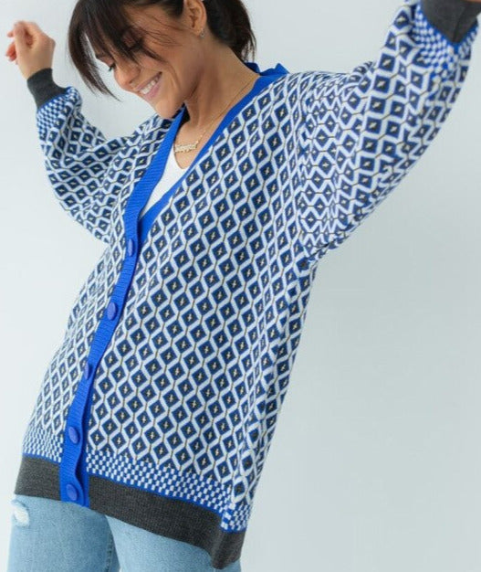 Multi-color Knitted Cardigan&England Style