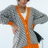 Multi-color Knitted Cardigan&England Style