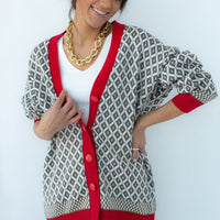 Multi-color Knitted Cardigan&England Style