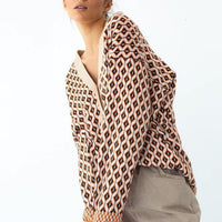 Multi-color Knitted Cardigan&England Style