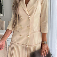 Elegant Pleated Blazer Dress