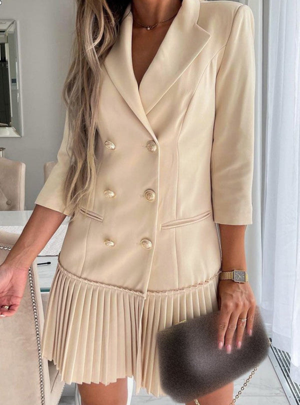 Elegant Pleated Blazer Dress