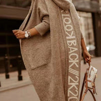Knitted Hooded Cardigan