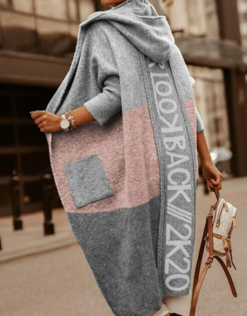 Knitted Hooded Cardigan