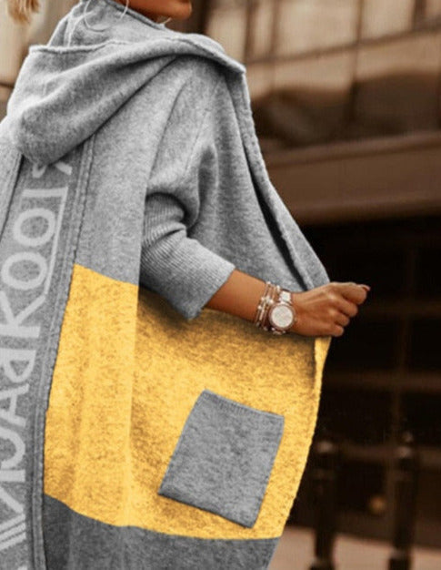 Knitted Hooded Cardigan