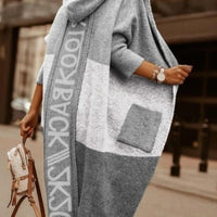 Knitted Hooded Cardigan