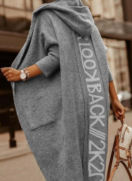 Knitted Hooded Cardigan