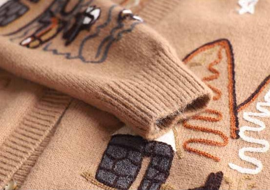 Embroidery knitted Cardigan