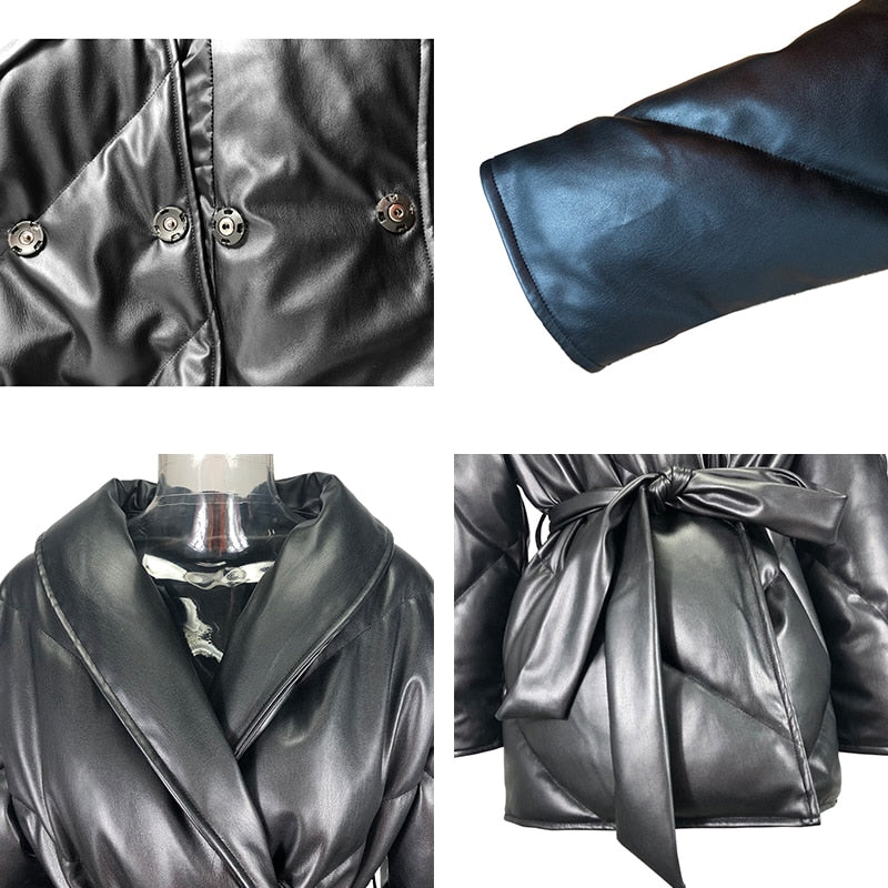 Ruby Loose PU Leather Coat