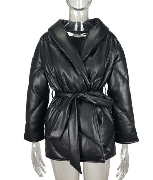 Ruby Loose PU Leather Coat