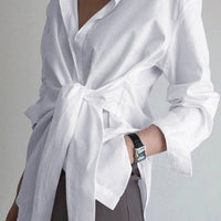 ZANZE SELF-TIE SHIRT /plus size/