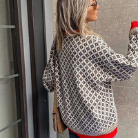 Multi-color Knitted Cardigan&England Style