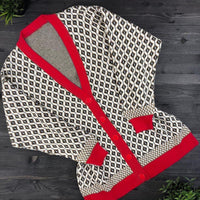 Multi-color Knitted Cardigan&England Style