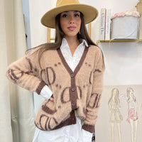 D-Letter Printed Cardigan