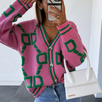 D-Letter Printed Cardigan