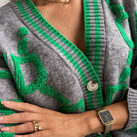 D-Letter Printed Cardigan