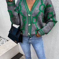 D-Letter Printed Cardigan