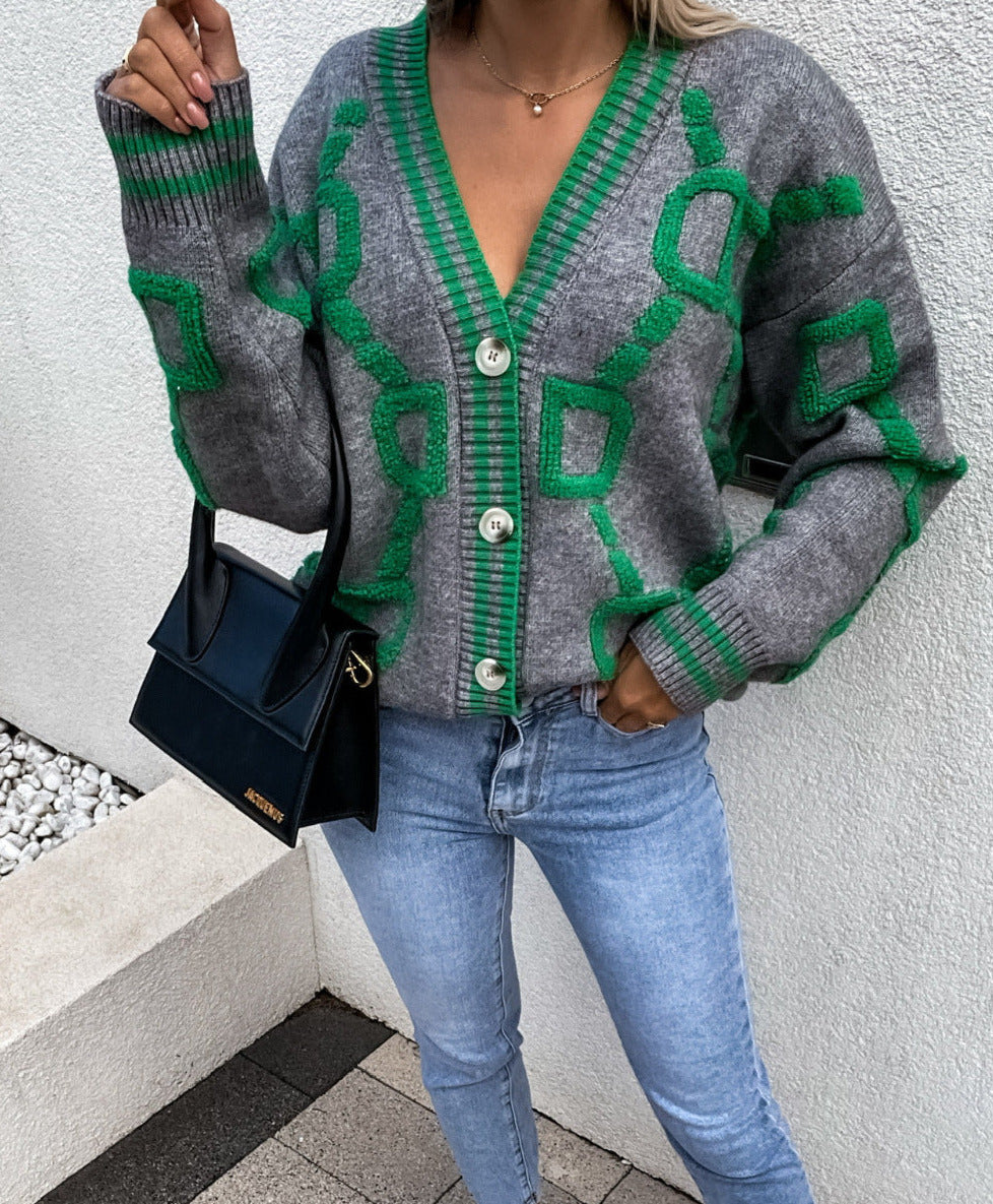 D-Letter Printed Cardigan