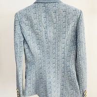 Geometric Denim Blazer