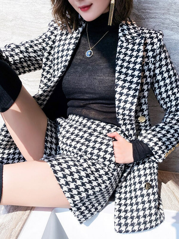 Houndstooth Tweed Two-piece Suit