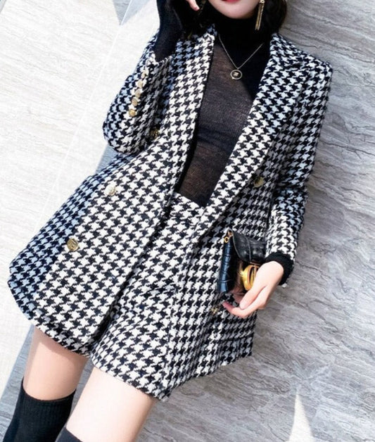 Houndstooth Tweed Two-piece Suit