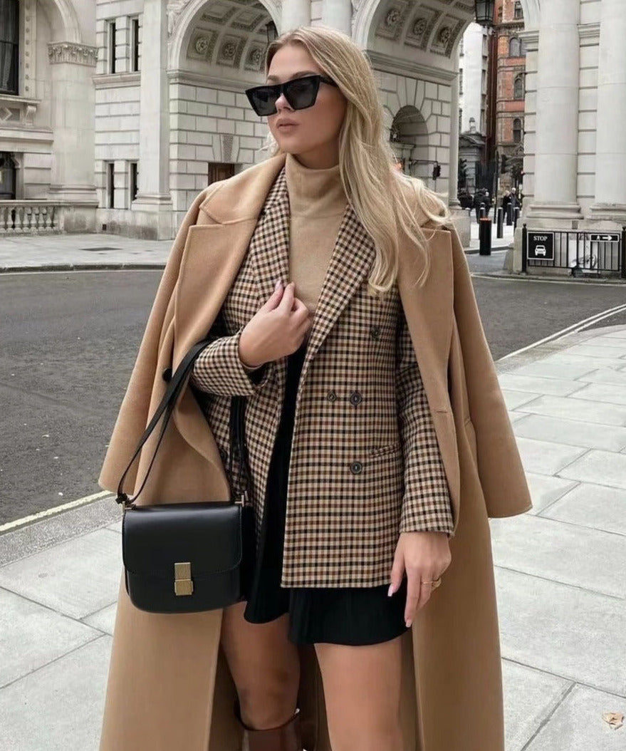 Sara Plaid Office Lady Jacket