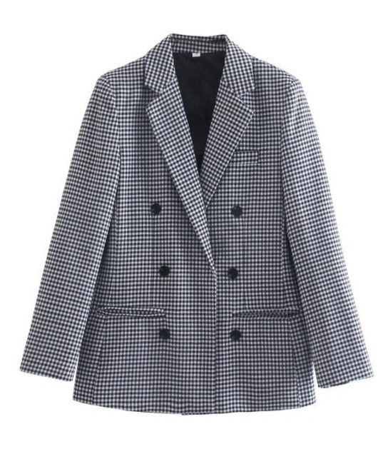 Sara Plaid Office Lady Jacket