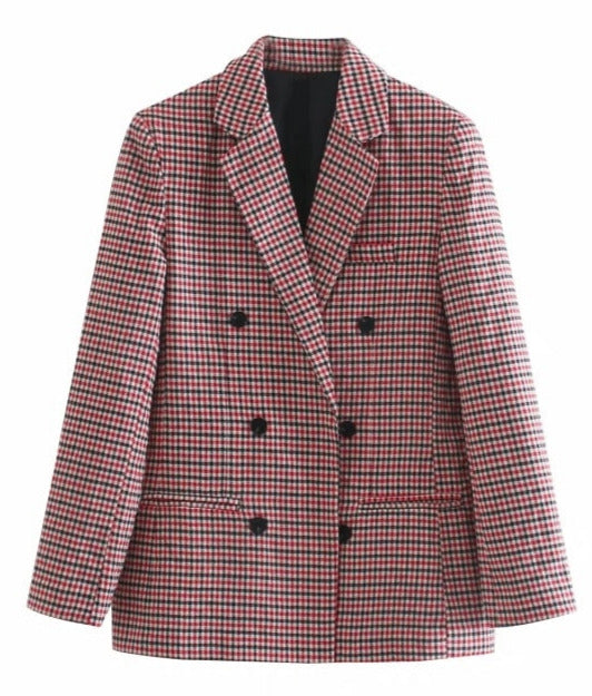 Sara Plaid Office Lady Jacket