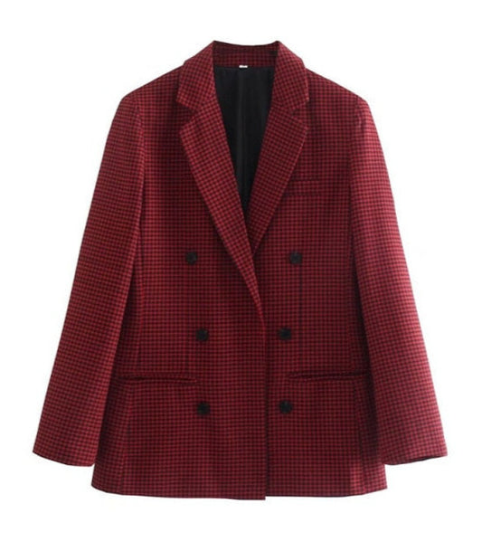 Sara Plaid Office Lady Jacket