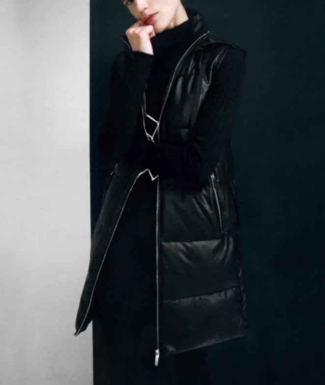 Maggie Black Hooded Vest