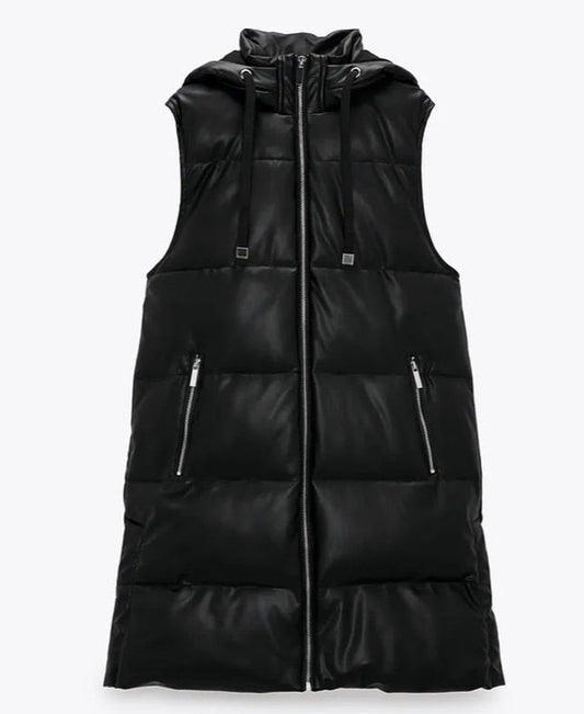 Maggie Black Hooded Vest