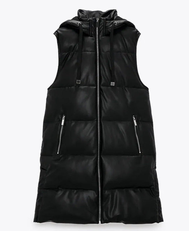 Maggie Black Hooded Vest
