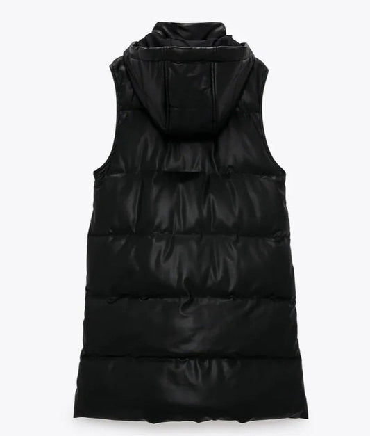 Maggie Black Hooded Vest