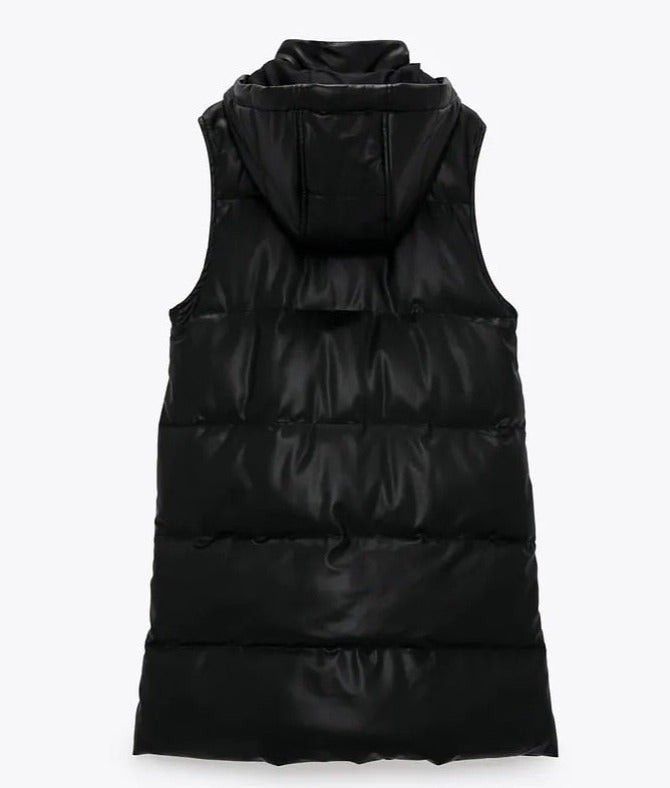 Maggie Black Hooded Vest