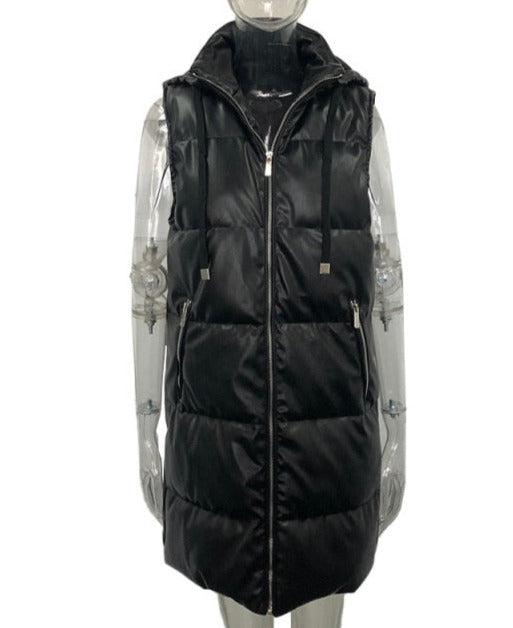 Maggie Black Hooded Vest