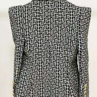 Geometric Jacquard  Blazer&Pants