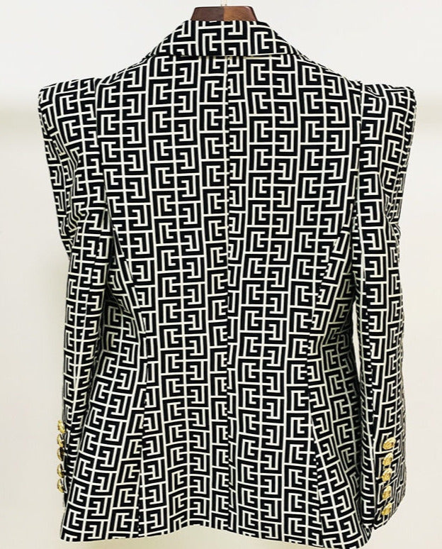 Geometric Jacquard  Blazer&Pants