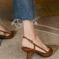 FIONA LEATHER KITTEN HEELS