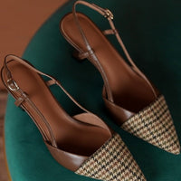 FIONA LEATHER KITTEN HEELS