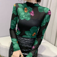 Frida Top&Floral Printed Mesh