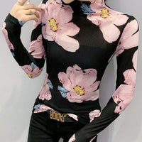 Frida Top&Floral Printed Mesh