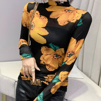 Frida Top&Floral Printed Mesh