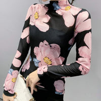 Frida Top&Floral Printed Mesh