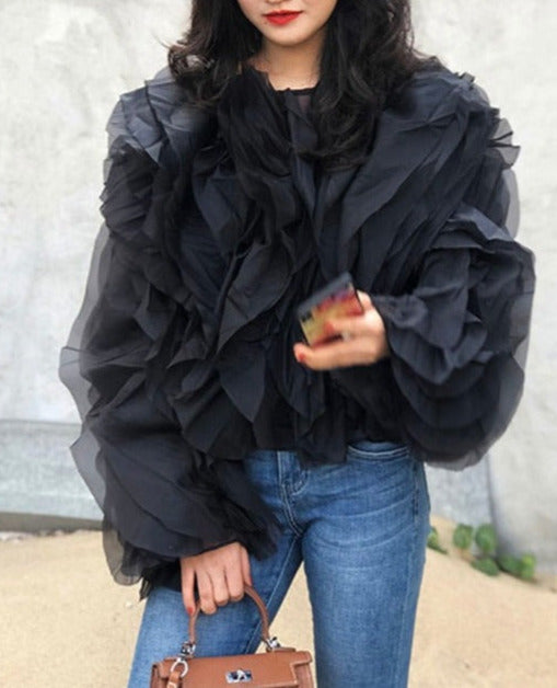 Elegant Ruffles Chiffon Blouses